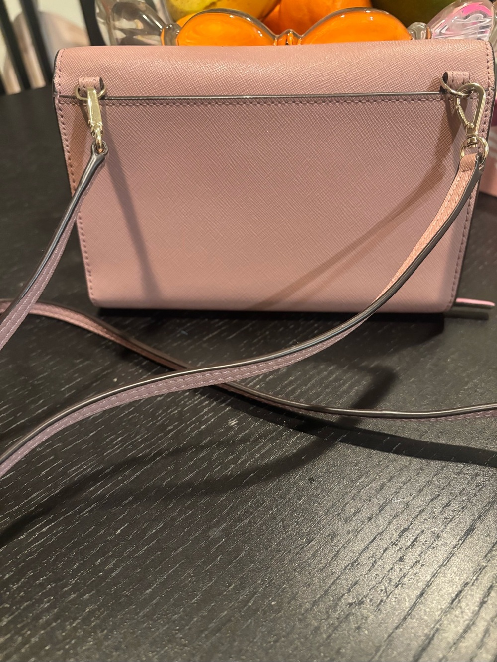kate spade blush pink saffiano crossbody large wallet - Picture 2 of 11
